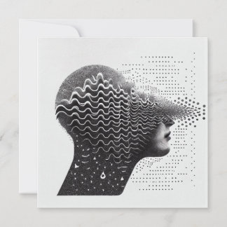 B&W Surreal Optical Illusion Woman’s Face Card