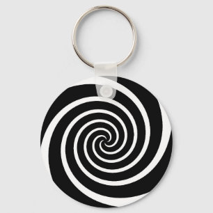 B/W Swirl - keychain