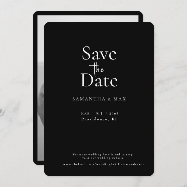 B/W The Two of Us B/W Photo Save the Date (Front/Back)