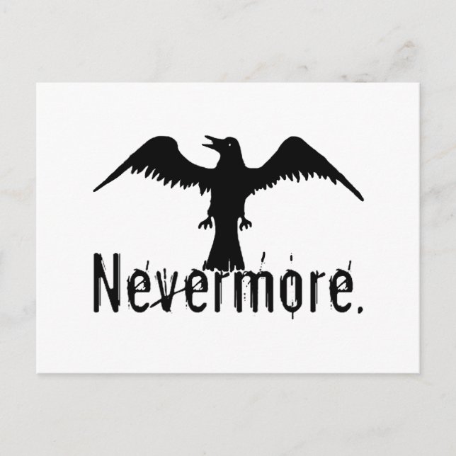 B&W Tribal Raven Nevermore Postcard (Front)