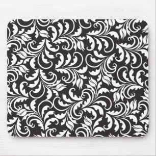 b&w tulips mouse mat