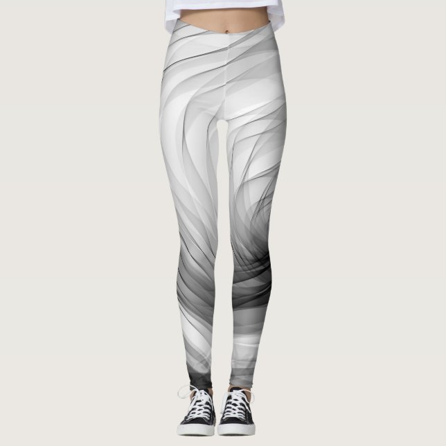 B&W Tunnel Spiral - Leggings (Front)