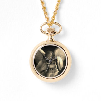 B&W Vintage Saint Michael Angel Watch