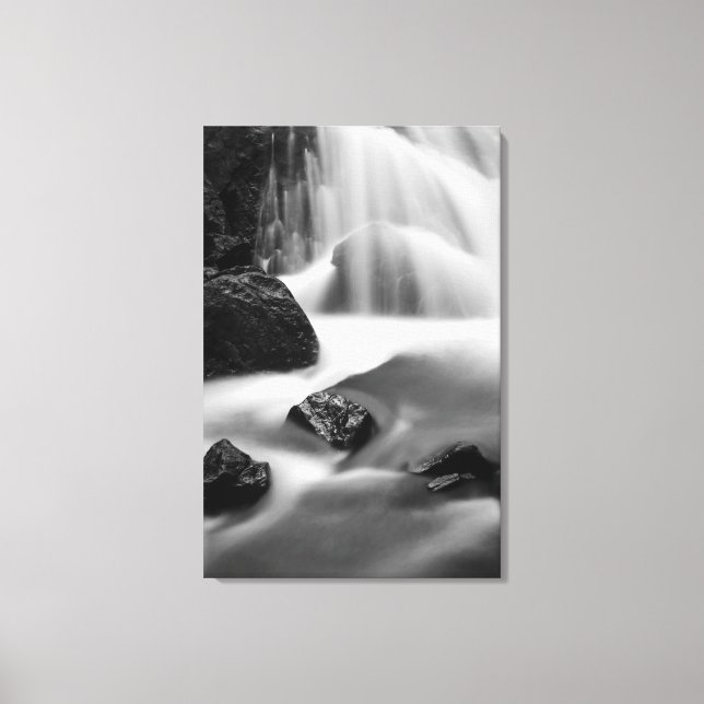B&W waterfall, California Canvas Print (Front)
