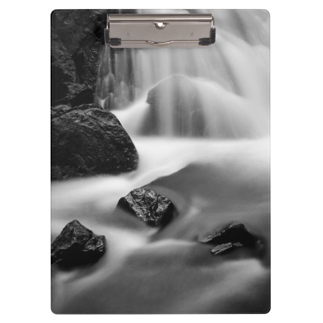 B&W waterfall, California Clipboard (Front)
