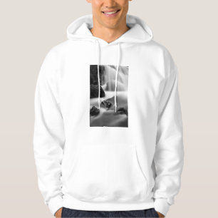 B&W waterfall, California Hoodie