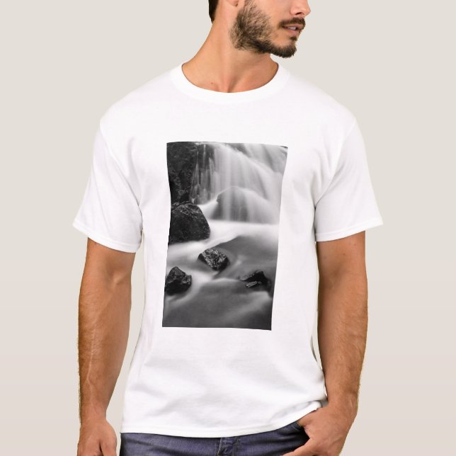 B&W waterfall, California T-Shirt (Front)