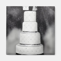 B&W White Retro Wedding Cake
