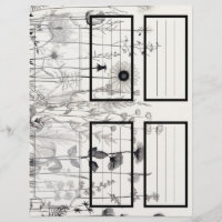B&W Wildflowers Suzy's Garden 5 Blank Customisable