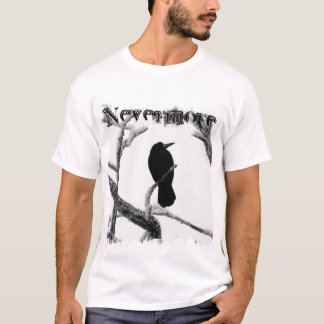 B&W Winter Raven Edgar Allan Poe Nevermore T-Shirt