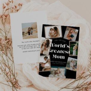 B & W World's Greatest Mom Photo Mother's Day Card