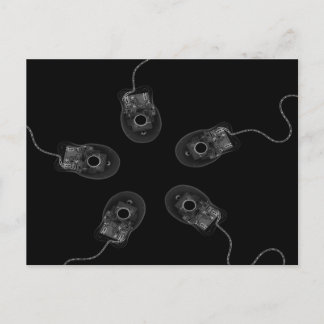 B&W X-Ray Computer Mice Postcard