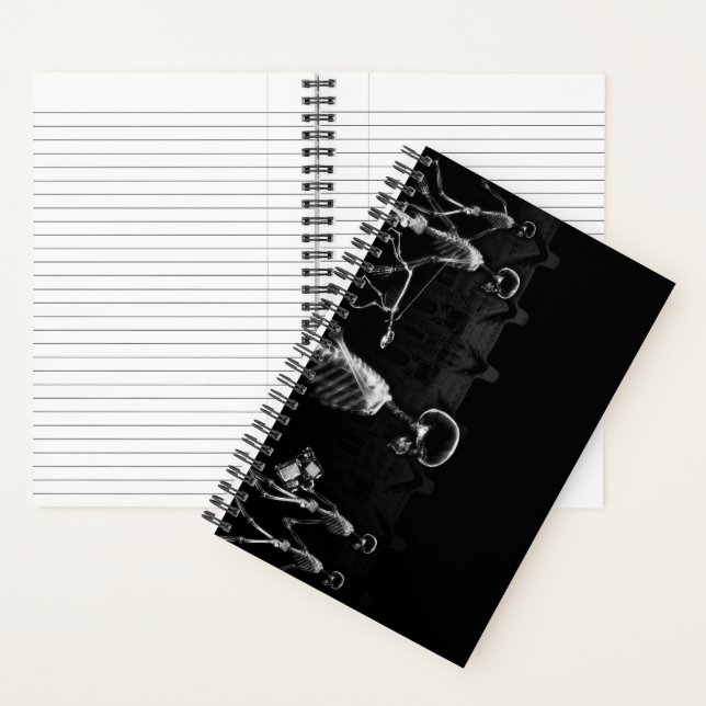 B&W X-Ray Skeleton City Scene Notebook (Inside)