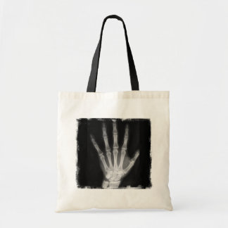 B&W X-ray Skeleton Hand Tote Bag