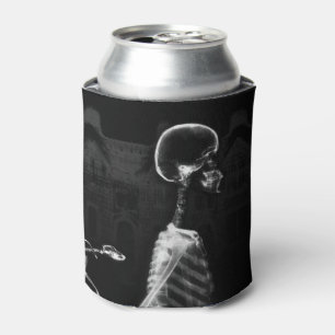 B&W X-Ray Vision Skeleton City Can Cooler