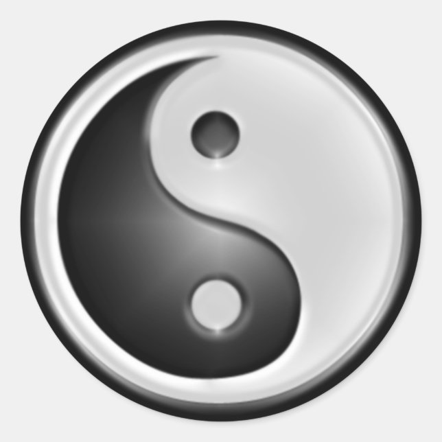 B&W Yin&Yang Classic Round Sticker (Front)