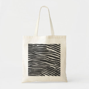B&W Zebra Striped Print Tote Bag