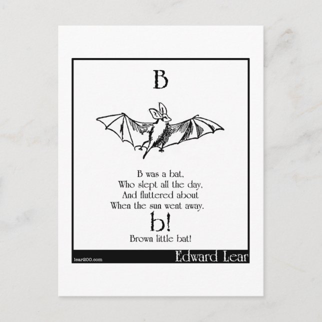 B was a bat postcard (Front)