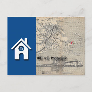 B We've moved House Map Replace with your own Map Announcement Postcard