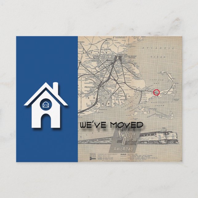 B We've moved House Map Replace with your own Map Announcement Postcard (Front)