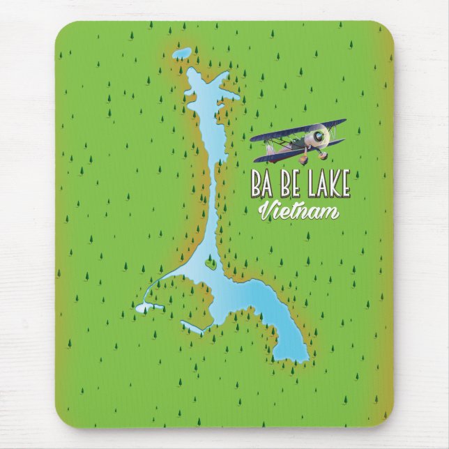 Ba Be Lake Vietnam lake map Mouse Mat (Front)