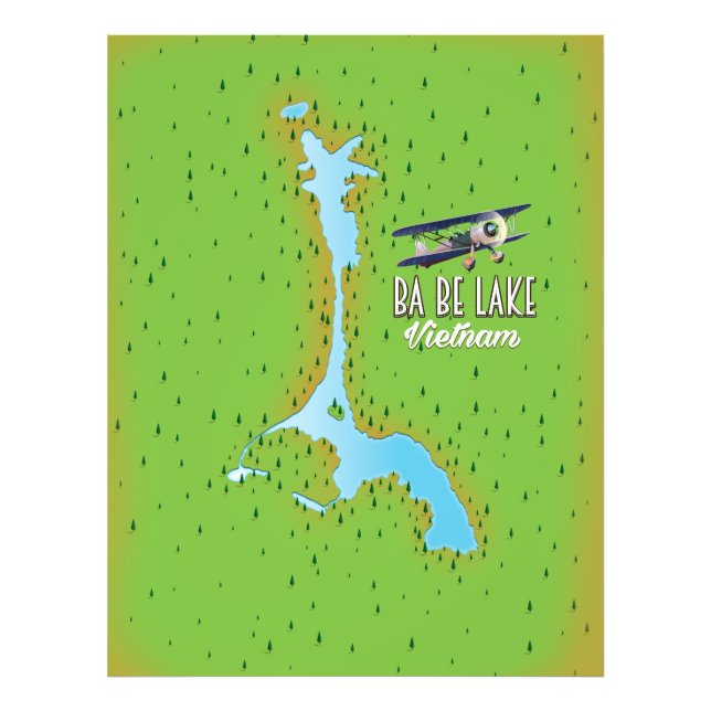 Ba Be Lake Vietnam lake map Photo Print (Front)