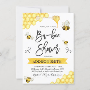 Ba-Bee Bee Themed Baby Shower Invitation
