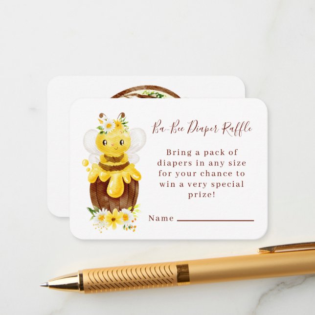Ba-Bee Diaper Raffle Enclosure Card (Front/Back In Situ)