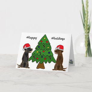 BA- Chocolate and Black Labrador Christmas Cards