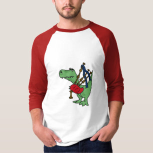 BA- Funny T-rex Dinosaur Playing Bagpipes Shirt