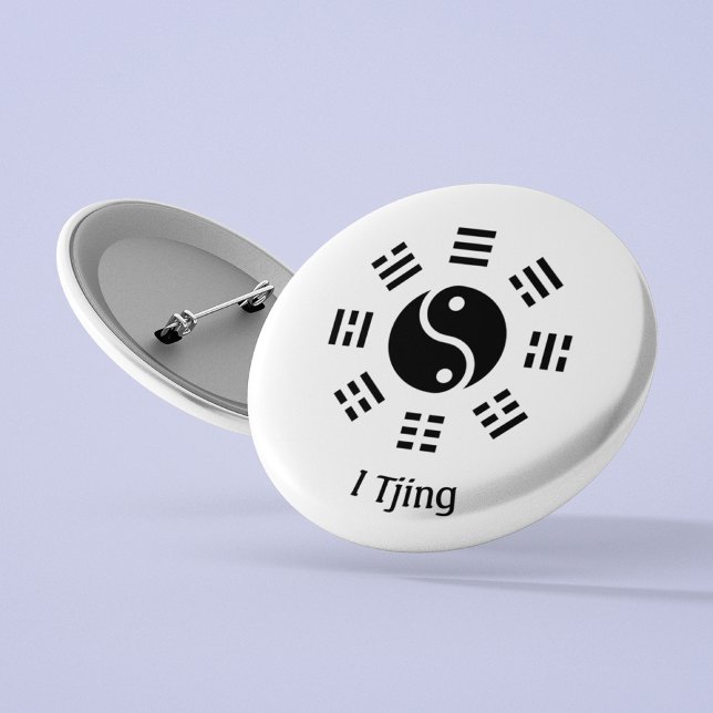 Ba Gua, eight trigrams, yin yang customisable  7.5 Cm Round Badge (Creator Uploaded)