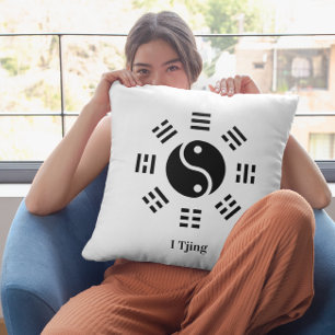 Ba Gua, eight trigrams, yin yang customisable Cushion
