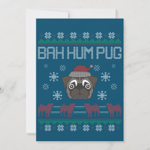 Ba Ham Pug Pugly Christmas Ugly Christmas Sweater Invitation