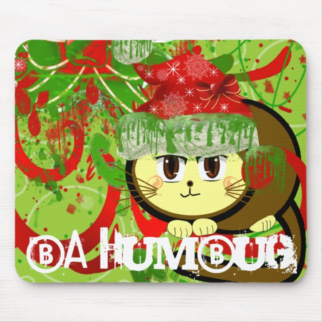 Ba Humbug Cat - Customised Mouse Mat (Front)