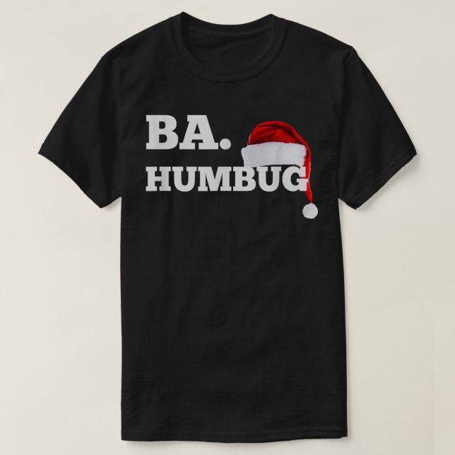 Ba Humbug Santa Hat Funny Bar Crawl Festive  T-Shirt (Design Front)