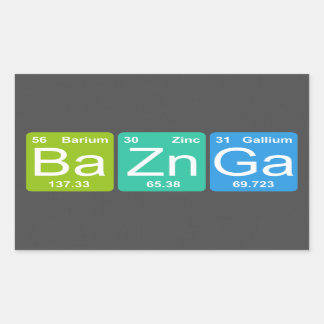 Ba Zn Ga! Periodic Table Elements Stickers