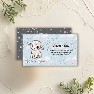 Baa-baa A Little Lamb Stars Baby Shower Enclosure Card