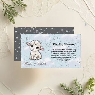 Baa-baa A Little Lamb Stars Baby Shower Enclosure Card