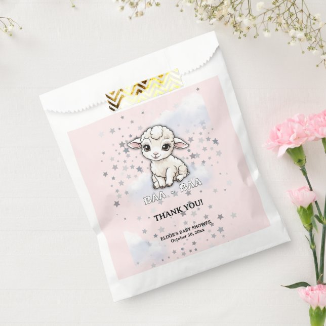 Baa-baa A Little Lamb Stars Baby Shower Favour Bags (Sealed)