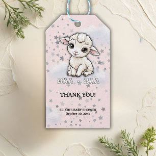 Baa-baa A Little Lamb Stars Baby Shower Gift Tags