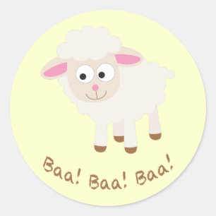 Baa! Baa! Baa! Cute Little Lamb Classic Round Sticker