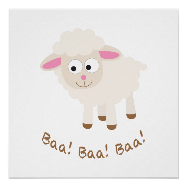 Baa! Baa! Baa! Cute Little Lamb Poster (Front)