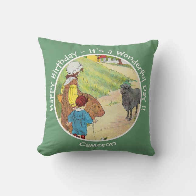 Baa, Baa, Black Sheep Birthday Party Collection Cushion (Front)