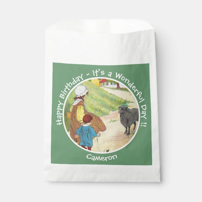 Baa, Baa, Black Sheep Birthday Party Collection Favour Bags (Front)
