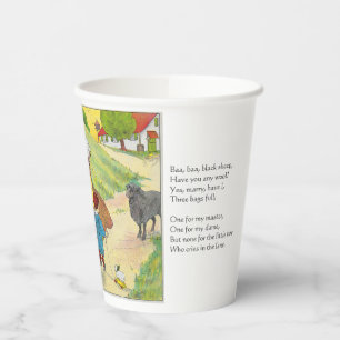 Baa, Baa, Black Sheep, Mother Goose Nursery Rhyme Paper Cups