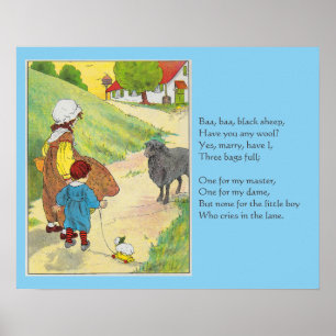 Baa, Baa, Black Sheep, Mother Goose Nursery Rhyme Poster