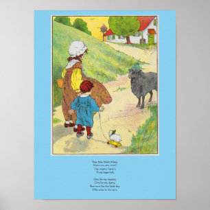 Baa, Baa, Black Sheep, Mother Goose Nursery Rhyme Poster