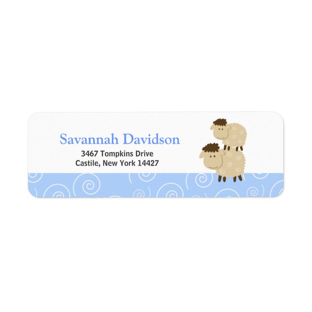 Baa Baa Sheep (Blue) Custom Address Labels (30) (Front)