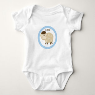 Baa Baa Sheep Blue Personalised Baby Bodysuit