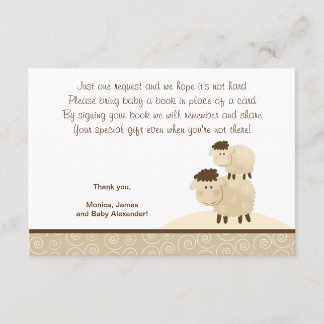 Baa Baa Sheep (Neutral colour) RSVP Enclosure Card (Front)